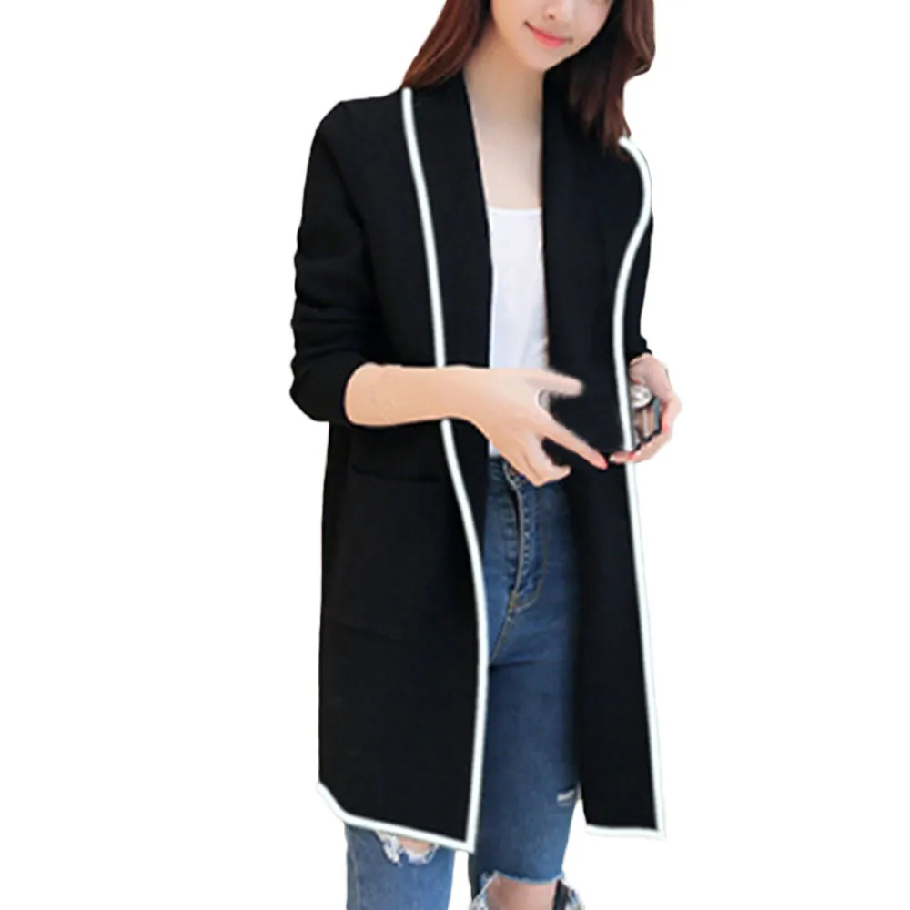 knitted Cardigan Women autumn Winter Loose Elegant Windbreaker Sweater Coat long fashion casual d90709 |
