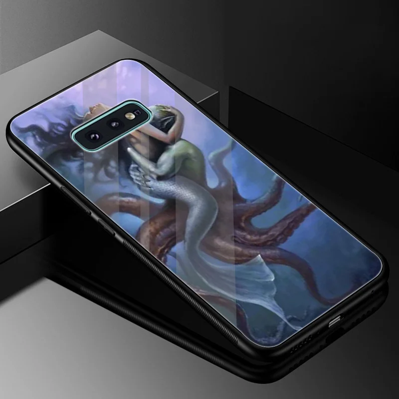 Desxz Mermaid Glass Case For Samsung Galaxy S7 Edge S8 S9 Plus Note 8 9 S10 Cover DIY Mirror |