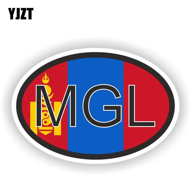 

YJZT 12,9 см * 8,6 см автостайлинг Монголия MGL страна код Наклейка Флаг автомобильные стикеры аксессуары 6-0945