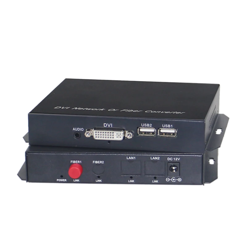 Удлинитель KVM DVI волоконный преобразователь Full HD 1080P 20 км в один режим с поддержкой