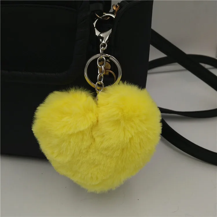Брелок с помпоном из кроличьего меха меховые брелки помпонами пушистый брелок |