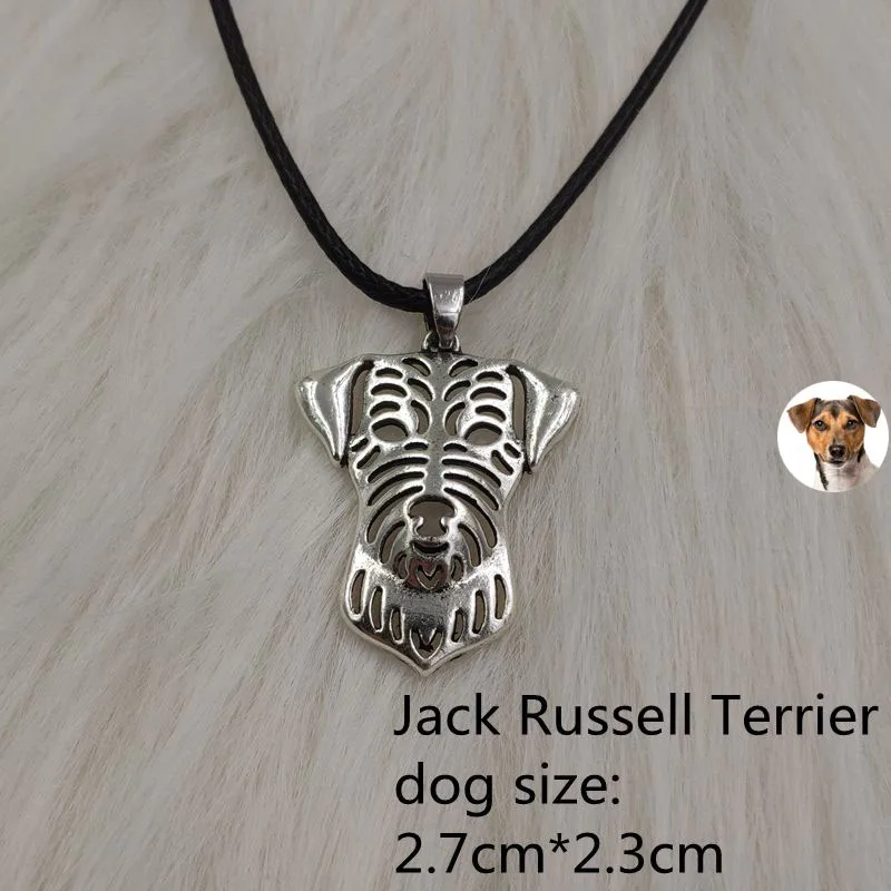 Jack Russell Terrier Веревочное ожерелье с подвеской в виде собаки, в ретро стиле, античное серебро, Ротвейлер, Basenji, ювелирные изделия для женщин, мужчин, панк, милые, новая мода - Окраска металла: Jack Russell Terrier