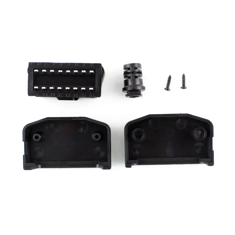 5 шт./лот разъем OBD 2 16 Pin OBD II OBD 2 диагностический штекер разъема DIY оболочка адаптер