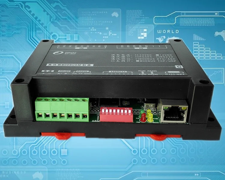 Ethernet модуль 8AI8DI промышленный управления приобретением ModbusRTU порты TCP UDP протокол
