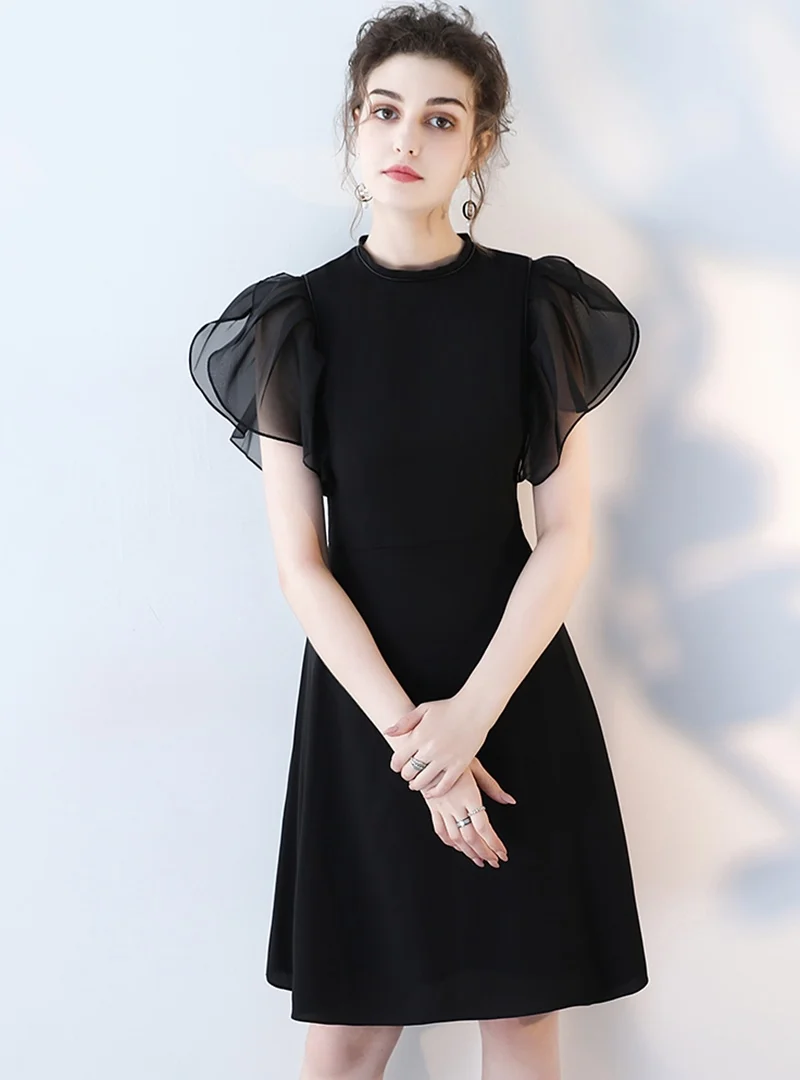 Короткое вечернее платье для женщин, элегантное черное платье, Vestido Soiree, летние Коктейльные платья, вечерние платья TS665