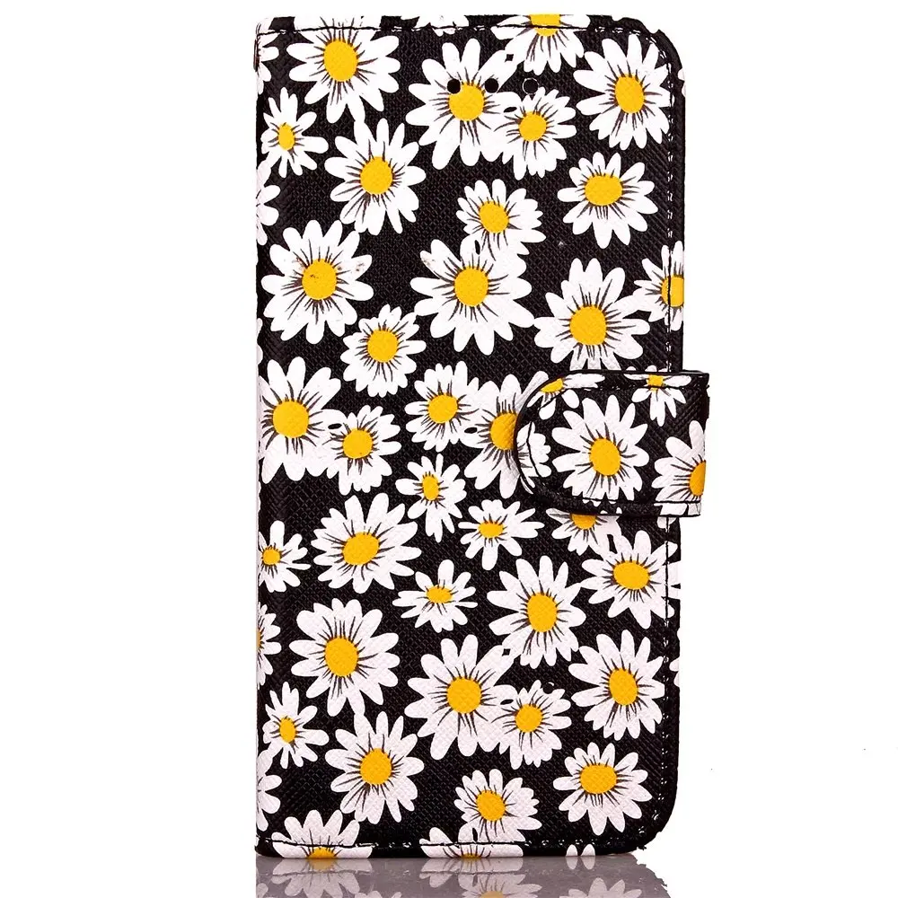 For Apple iPhone 7 Plus 4.7 5.5 Case 2 Card Slots Chrysanthemum PU Leather Stand Photo Frame Wallet Cover Phone Case+Flim |