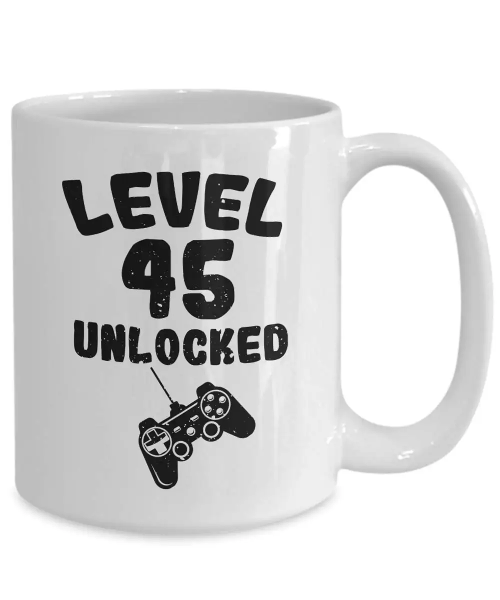 Разблокированная кружка уровня 45 подарок на день рождения для видеогеймера