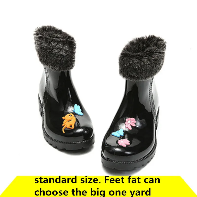 2019 Women Cute Ankle Rain Boots Non-Slip Waterproof Water Shoes Woman boots Slip-on Cartoon Rainboots | Обувь