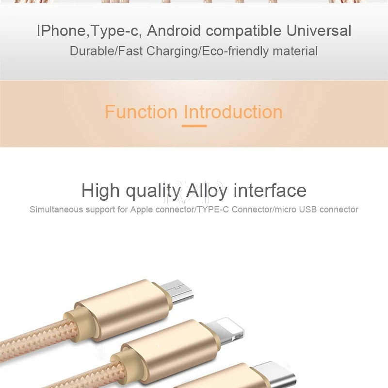RZP 2A 1,2 m быстрый type-C Micro usb кабель для зарядки для iPhone type-C V8 samsung Android USB кабель для зарядки Micro данных Шнур для зарядного устройства