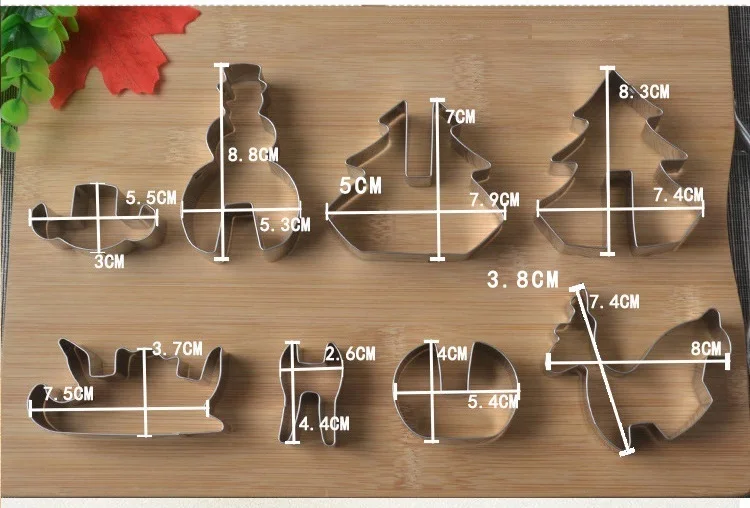 3D DIY формочка для печенья из нержавеющей стали Рождественская тема набор