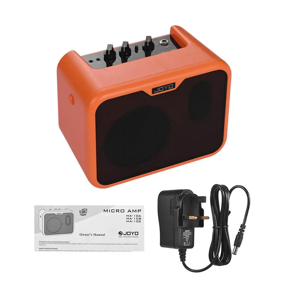 UK plug JOYO MA-10A мини электрогитара усилитель портативный гитарный усилитель динамик 10 Вт усилитель Нормальный/яркий двойной канал с адаптером питания - Цвет: UK plug