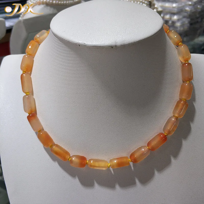 JYX 618 promotion Natural Agate Necklace with pearls 14x8mm Irregular shape Gemstone Necklaces 16” Jewelry elegant | Украшения и