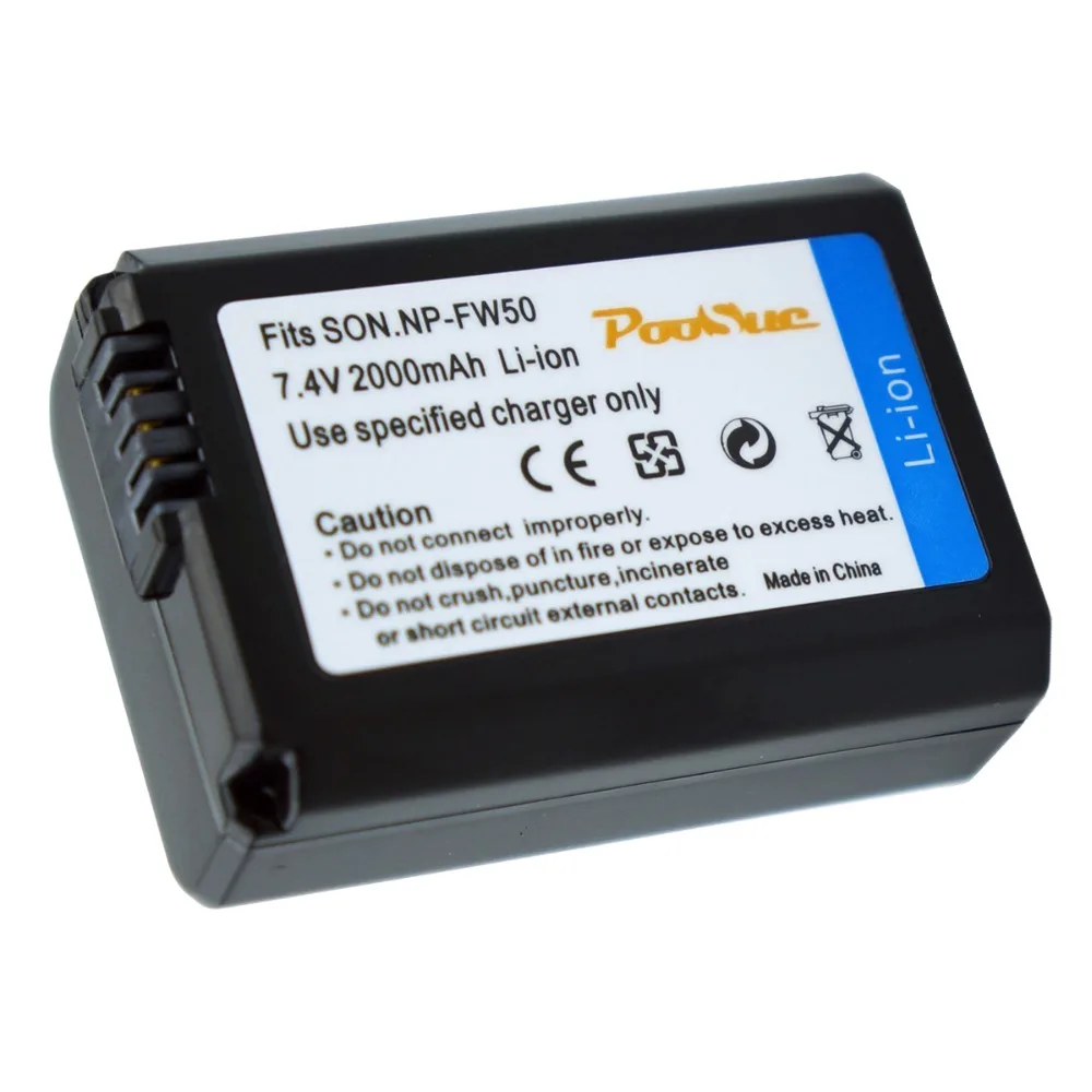 Для sony npfw50 NP FW50 Battery + LED USB Charger For Sony np fw50 battery Alpha a6500 a6300 a7 7R a7R II a7II NEX 3|Цифровые