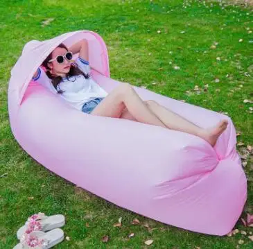 Ультра-светильник, устойчивый к разрыву, утолщенный наружный с тентом, портативный наружный Надувной Спальный Мешок - Цвет: Pink