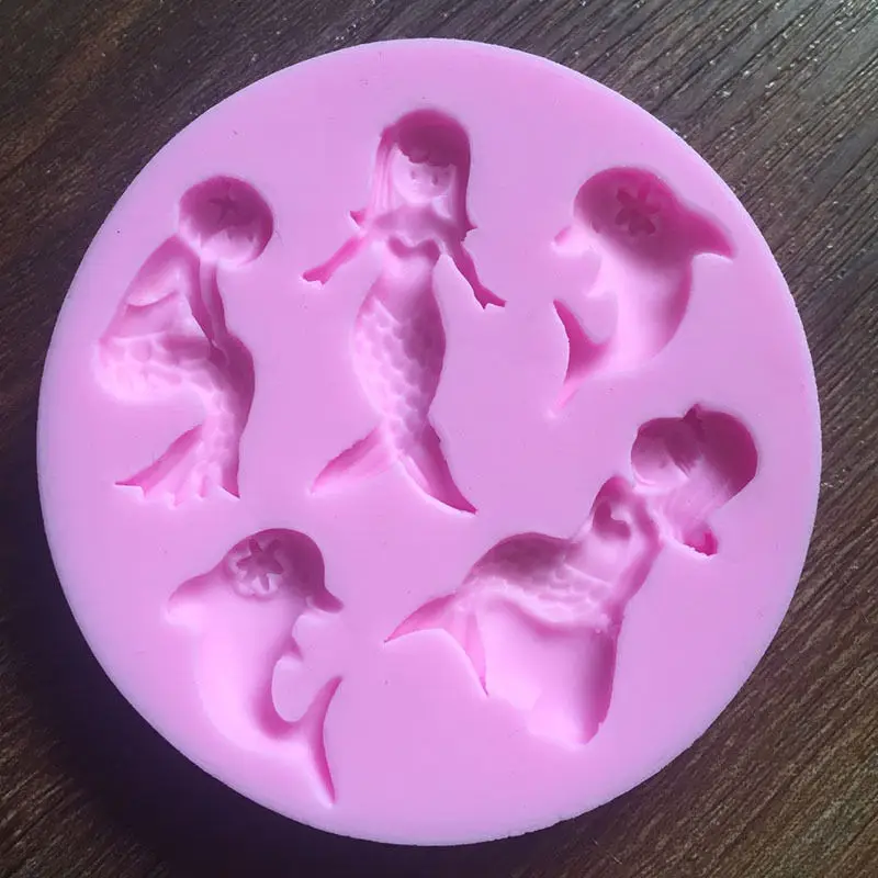 1 шт. высокое качество Пищевого силикона материал Русалка Формы Торт Шоколадный
