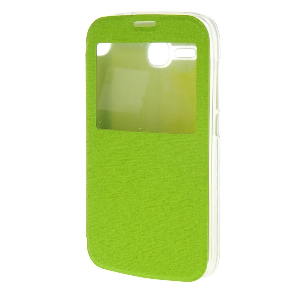 Green Окно из искусственной кожи 5.0For huawei Y600 чехол для huawei Ascend Y600 Y600-U20 чехол для задней панели сотового телефона чехол - Цвет: Green