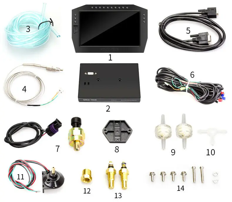 DO909 Dash дисплей гонки полный комплект датчика Красочный lcd сенсорный экран