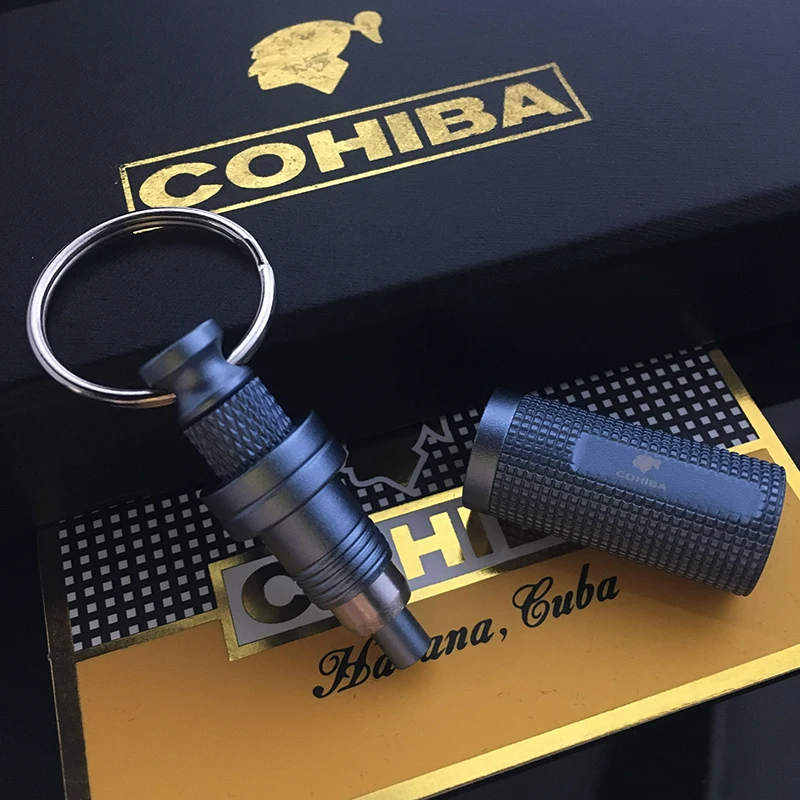 COHIBA съемный сигарный Дырокол резак удобно носить с круглой пряжкой, 5 мм/7 мм/9 мм