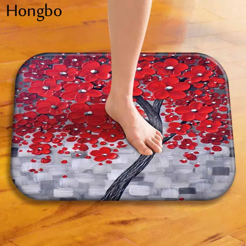 Hongbo 3D яркое Дерево картина маслом ковер Противоскользящий напольный коврик в ванную комнату кухня Открытый коврик передняя дверь коврик