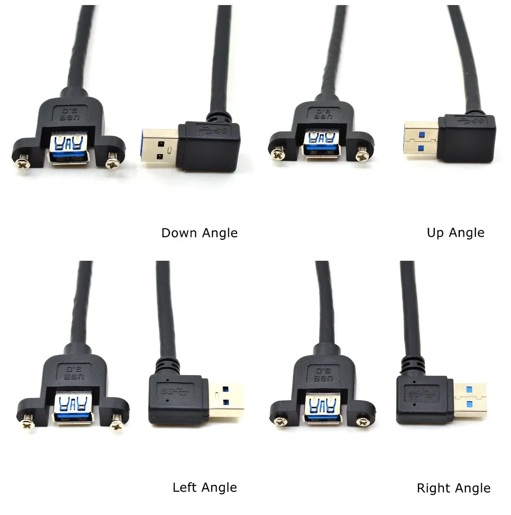 30 см USB 3 0 Удлинительный кабель левый правый вверх вниз Угловой Штекер-гнездо AM/AF