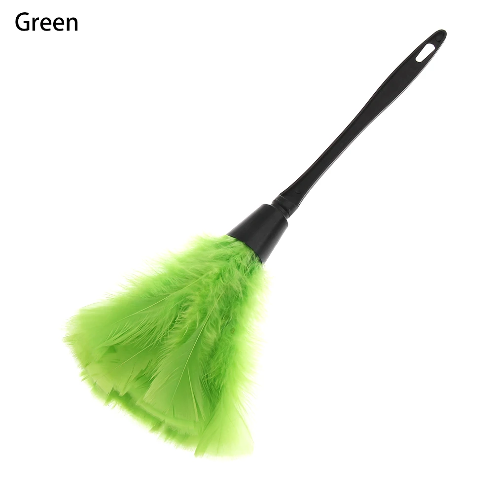 green 1 шт. Пыльник из перьев индейки красочные антистатические пластиковые ручки очистки пыли приборной панели автомобиля очиститель портативный Инструменты для дома - Цвет: green