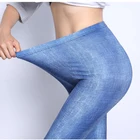 YSDNCHI Высокая Талия Капри эластичные штаны Короткие Узкие Женские легинсы штаны тренажерный зал Фитнес синие легинсы
