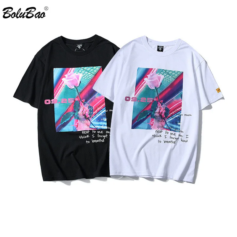 

BOLUBAO Fashion New Men T-shirt Printing Male T Shirt Funny Mens Street Cotton High Quality Comfortable Tee Top