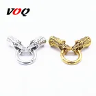 Застежки-коннекторы под крокодиловую кожу для изготовления браслетов, ювелирных изделий под старину, золотистого и серебристого цвета, внутренний размер 8 мм, 1 комплект