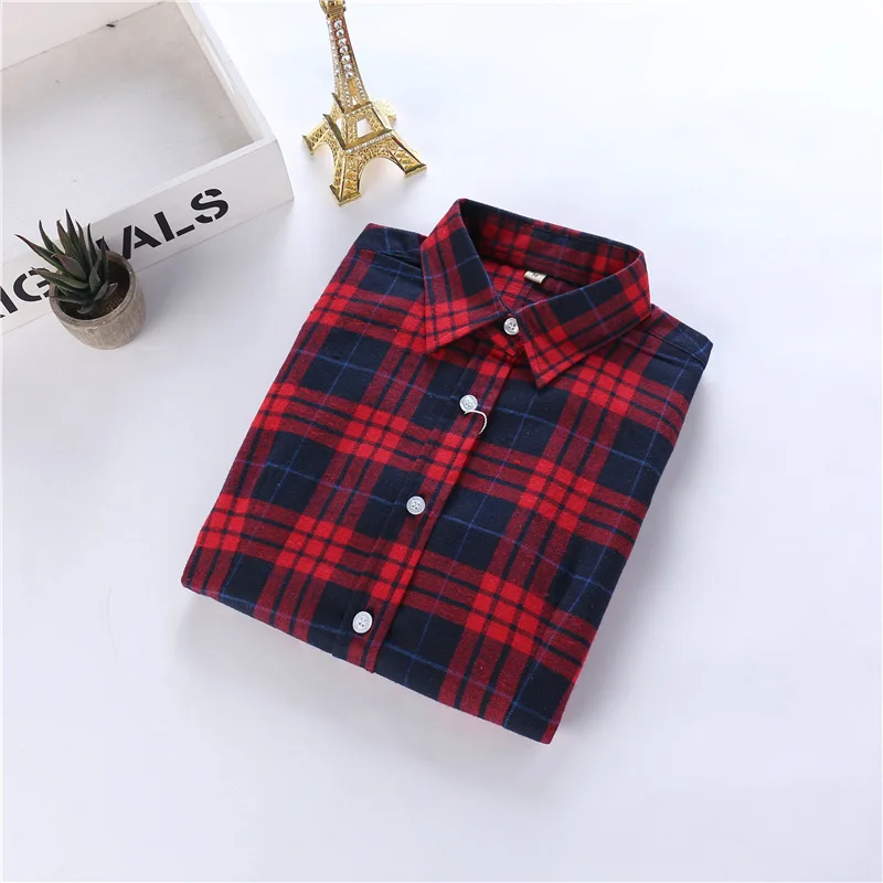 Женские клетчатые блузки рубашка специальное предложение полная Новинка 2018