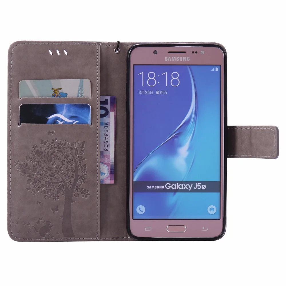 3D дерево для samsung J5 J7 J500 J700 J510 J710 чехол для samsung J7 J5 телефон случаях Флип PU кожаный чехол Fundas Shell