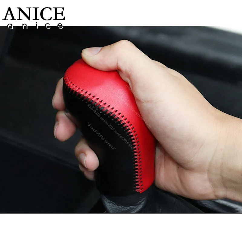 

red Leather Gear Shift Knob Dec Cover trim For Hyundai Tucson 2015-2019