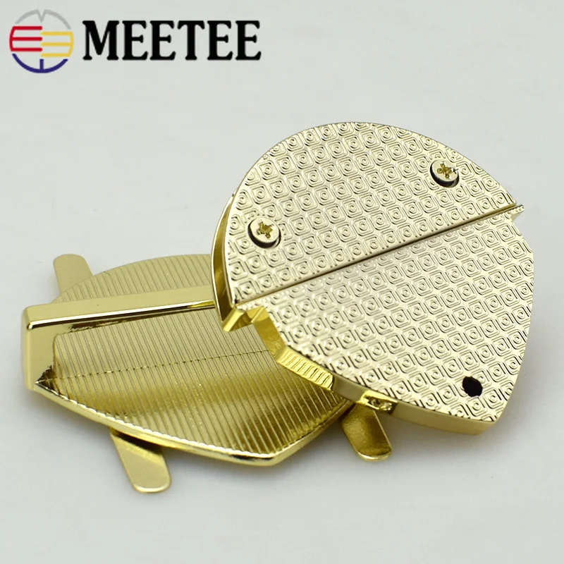 Meetee 2pcs Metal Bag Lock Clasp Snap Twist Turn Buckle Female Handbag DIY Craft Decoration Hardware Accessory BD387 | Дом и сад