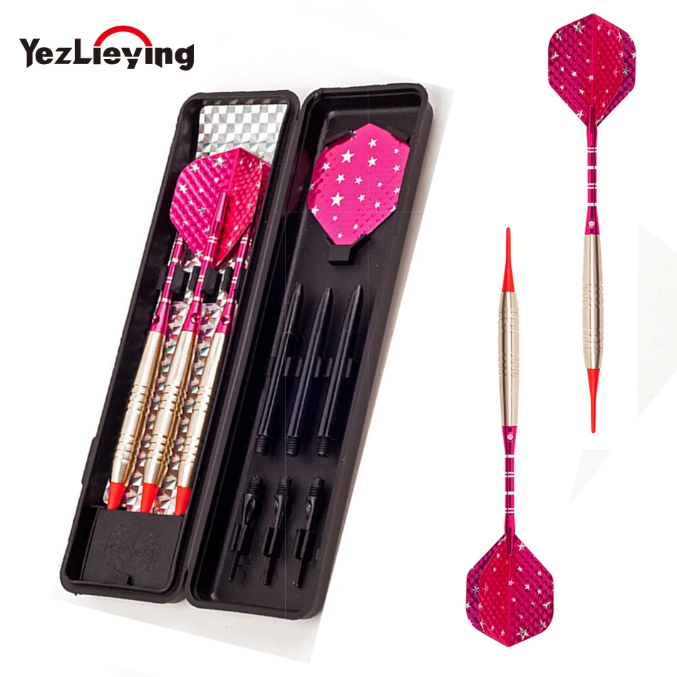 

High Quality 3Pcs/Set Professional Darts 18g Red Soft Tip Darts Aluminum Alloy electronic Dartboard Outdoor Practice Shooting