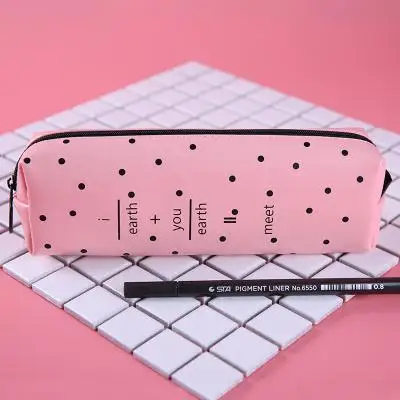 Kawaii черный, белый цвет в горошек из искусственной кожи сумка для ручек из милые розовые юбки-Карандаш Чехол для девочек предпочтение школьные канцелярские принадлежности инструмент исследования - Цвет: G