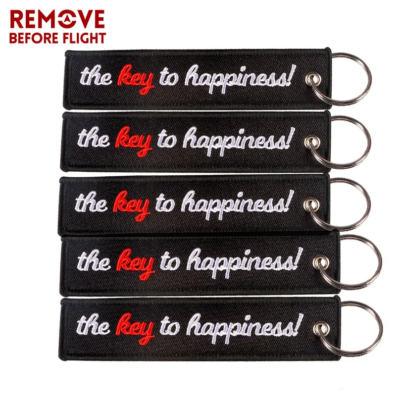 

20 PCS Wholesale Car Keychain for Cars Lucky Key Chain THE KEY TO HAPPINESS Bijoux Gifts Tag Porte Clef OEM Keyring llavero