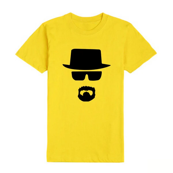 Новинка, футболки с надписью «Breaking Bad I Am The One Who Knocks», футболка с принтом Гейзенберга, модные мужские топы, футболки, размер XS-XXL - Цвет: Yellow