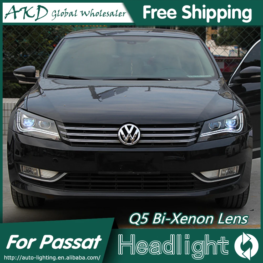 AKD автомобильный Стайлинг для VW Passat B7 фары 2012- Passat CC светодиодный фары DRL Биксеноновые линзы Высокий Низкий луч парковка противотуманная фара
