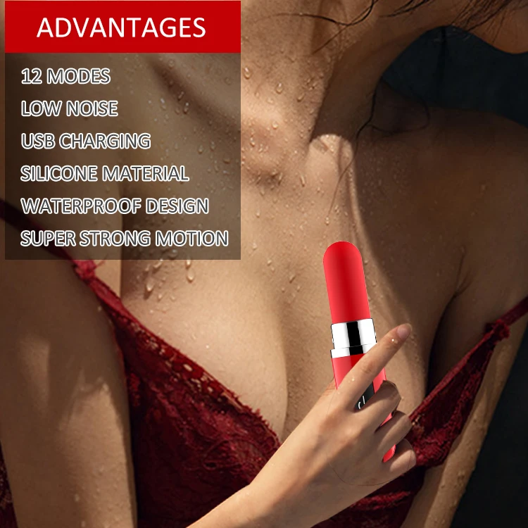 Мини Губная помада вибратор USB зарядка пуля Стимулятор клитора эротический
