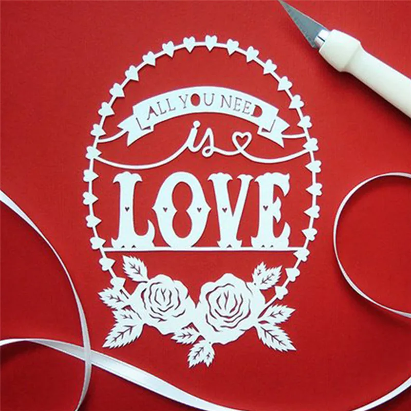 Naifumodo Papercut все что вам нужно это Love Dies цветочный венок металлические резные