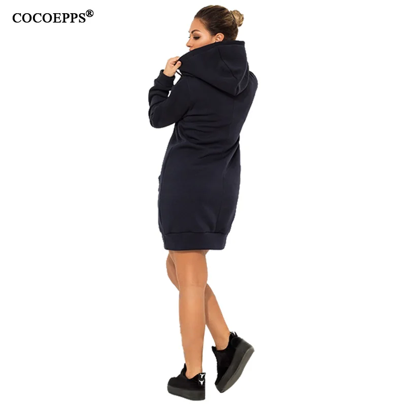 Повседневное женское платье на молнии 5xl 6xl Женское зимнее теплое с капюшоном