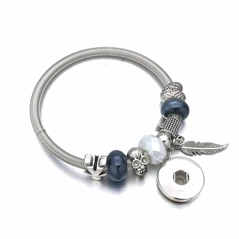 New Arrival Mixed Sale Crystal 182 Bead Fashion 18mm Snap Button Bracelet Interchangeable Charm Jewelry For Women Christmas Gift | Украшения