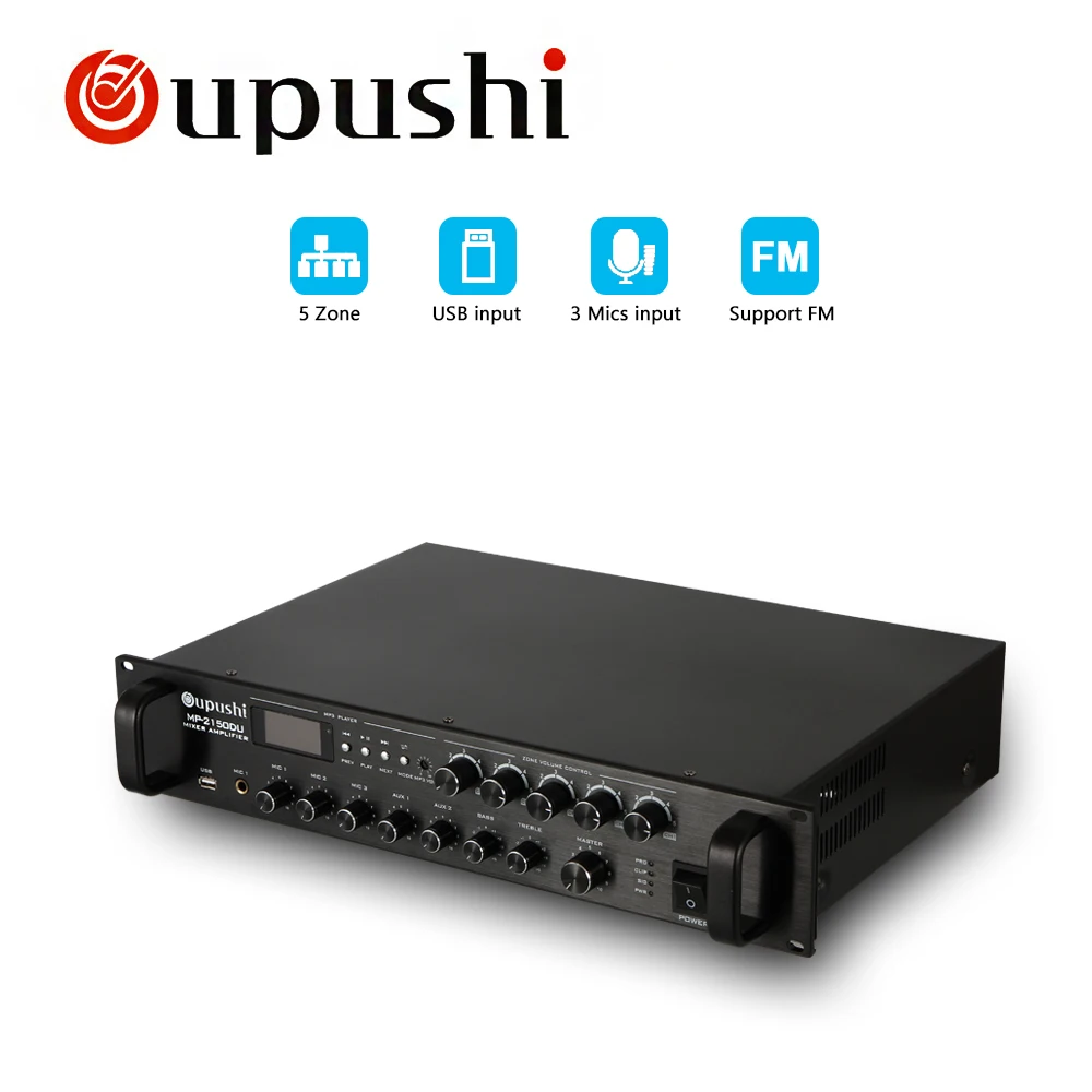 150 Вт 5-зонированный усилитель мощности с USB SD-картой и FM-дисплеем | Электроника