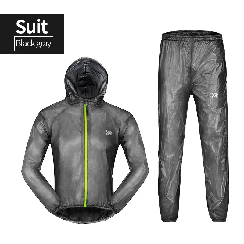Suit Black Gray CoolChange дождевик для велосипеда из ТПУ ветрозащитная быстросохнущая велосипедная Одежда MTB велосипедная футболка многофункциональное Велосипедное снаряжение для женщин - Цвет: Suit Black Gray