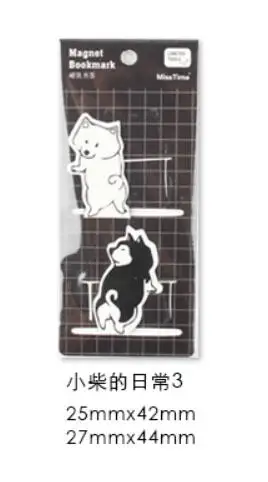 3 2 шт./упак. милые Косплей Shiba магнит "Собака" Закладки для книги мультфильм Бумага клип школьные канцелярские принадлежности Эсколар подарочные канцелярские товары - Цвет: 3