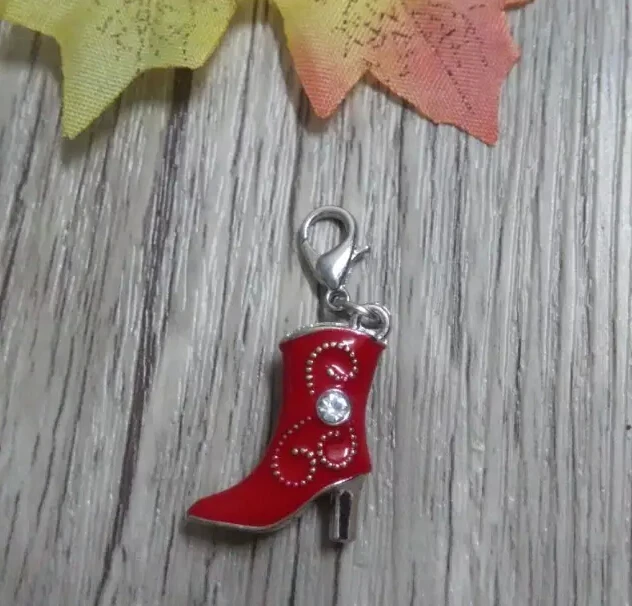 Модные тонированные эмалированные Подвески на высоких каблуках в ковбойском