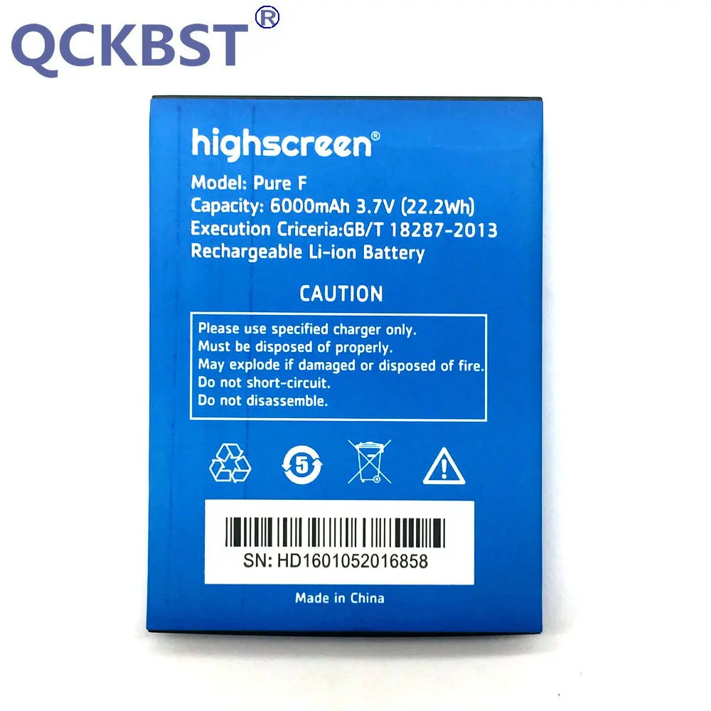 QCKBST 6000 мАч чистый F высококачественный аккумулятор для Highscreen Boost2 Boost 2 телефон с