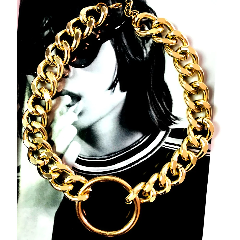 SOHOT Big Hyperbole Women Wide Chokers Necklaces Charming Gold Silver Color Party Jewelry Circle Lady Birthday Bjoux Gift | Украшения и