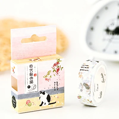 15 мм X 7 м милые Lotkawaii цветок еда Животные декоративные васи клейкие ленты DIY Скрапбукинг Маскировочная лента школьные офисные принадлежности - Цвет: W
