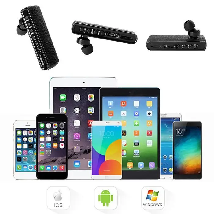 Bluetooth наушники для звукозаписи вставляемые в уши с карточным разъемом бизнес