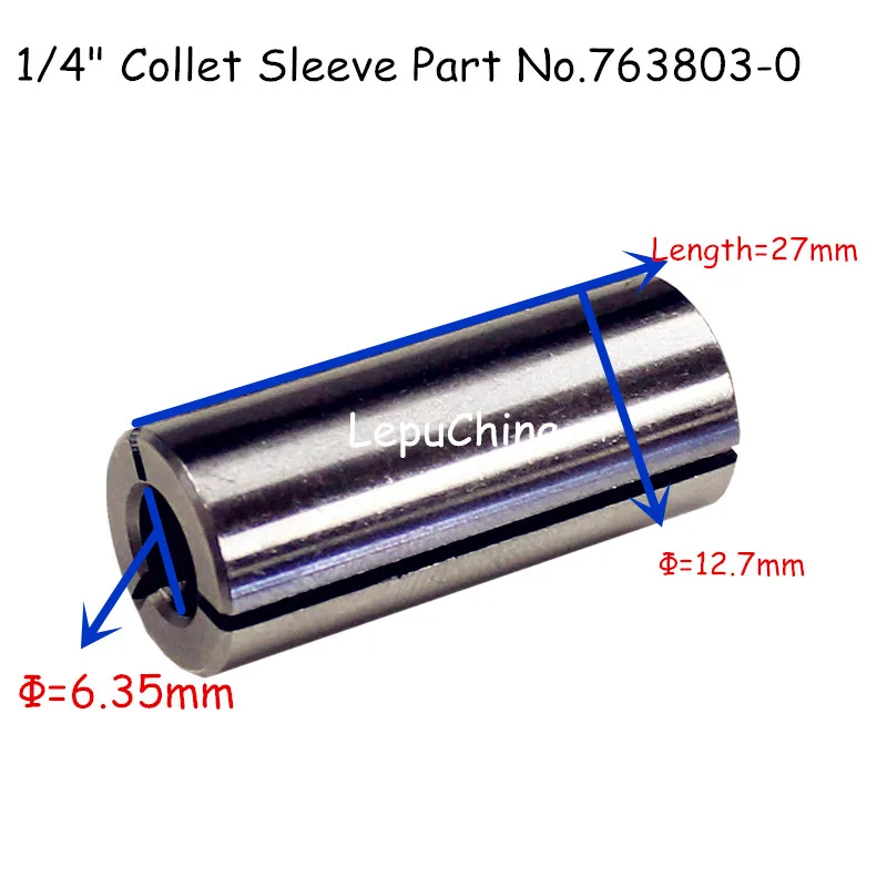 

The woodworking Router Bit 1/4in Collet Sleeve 763803-0 replacment for MAKITA 3600H 3612BR 3612 3612C RD1101 RF1101